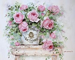 Tin Pail of Roses French Hotal - available as Prints and Gift Cards
