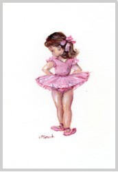 Original Painting on Paper - Young Ballerina - free postage WORLD WIDE
