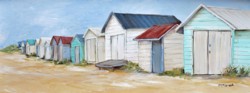 Ready to hang Print - Mornington Beach Huts (42 x 16cm) FREE POSTAGE Australia wide