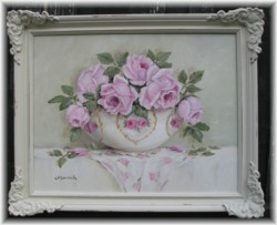 Original Painting - China Bowl of Roses - Postage is included Australia wide