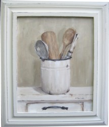 Original Painting - French Country Cooking Utensils - Postage is included Australia wide