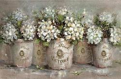 Ready to Hang Print - Hydrangeas in French Pots (26 x 41cm) POSTAGE included Australia wide