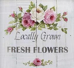 Ready to hang Print - Fresh Locally Grown Flowers (30 x 27cm) FREE POSTAGE Australia wide