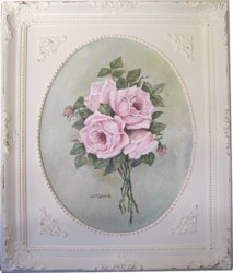 ORIGINAL Painting - Oval Bouquet of Roses - Postage is included in the price Australia Wide