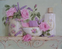 Rose and Lavender Bathroom - Available as prints and gift cards