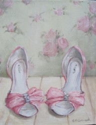 Original Whimsical Painting - Ellie's Shoes - Postage is included Australia Wide