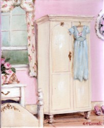 Original Whimsical Painting - The Pink Bedroom - Postage is included Australia Wide
