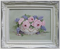 Original Painting - Spring Lilacs and Roses - Postage is included Australia wide